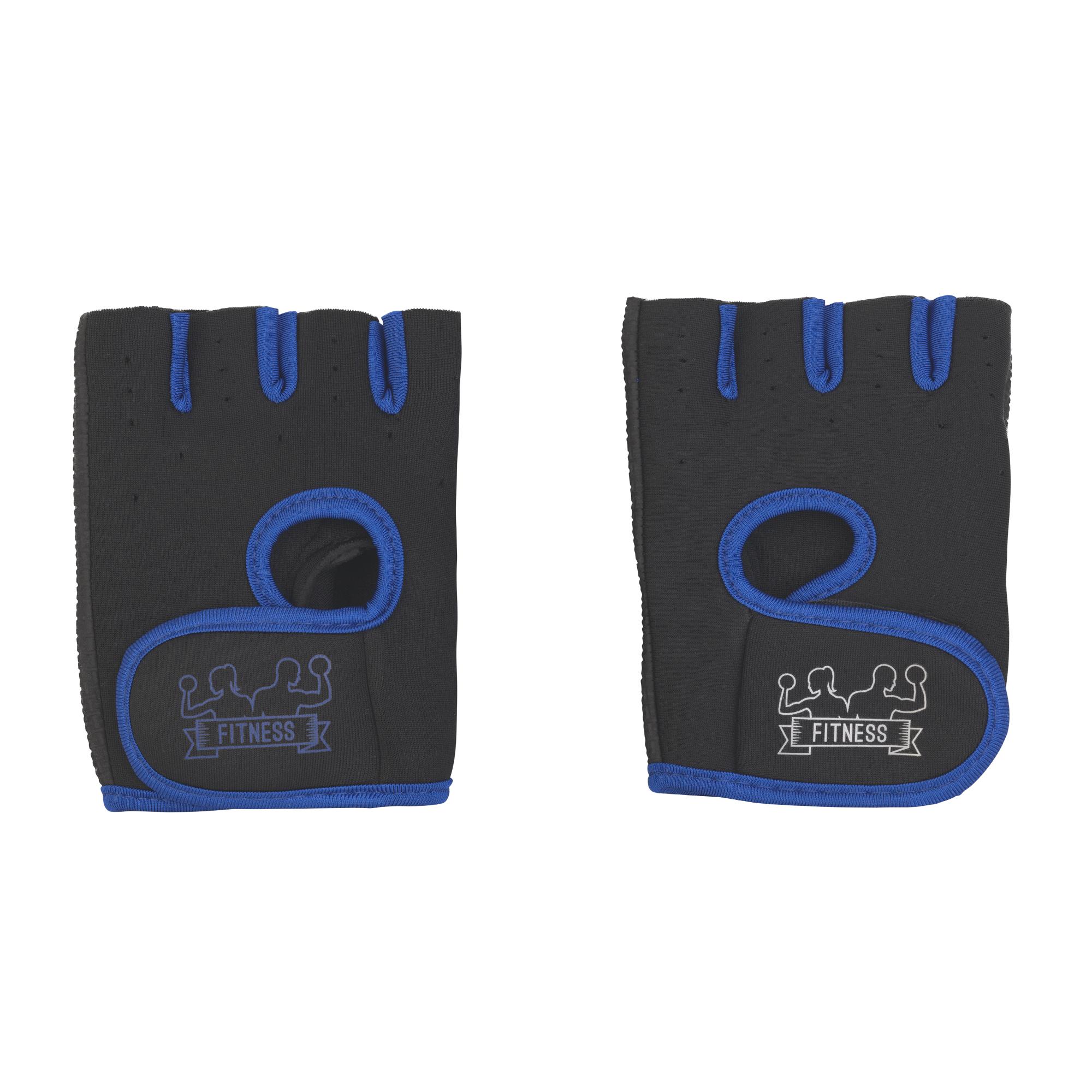 Перчатки для фитнеса "Рекорд" размер M, цвет черный с синим, фото 1