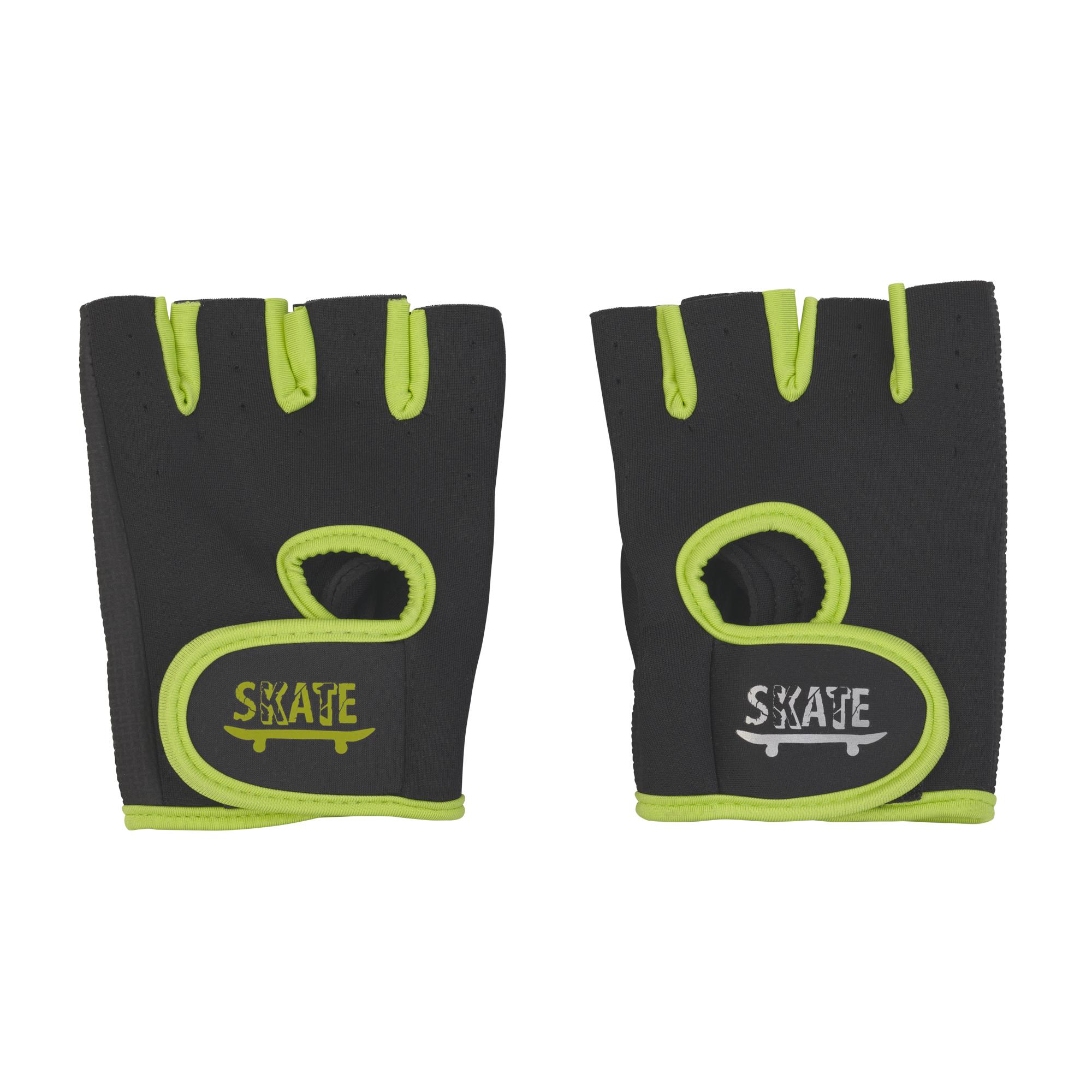 Перчатки для фитнеса "Рекорд", размер XL, цвет черный с зеленым яблоком, фото 1