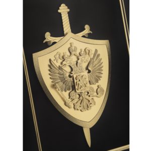Картина "Щит и меч", цвет черный с золотом - купить оптом