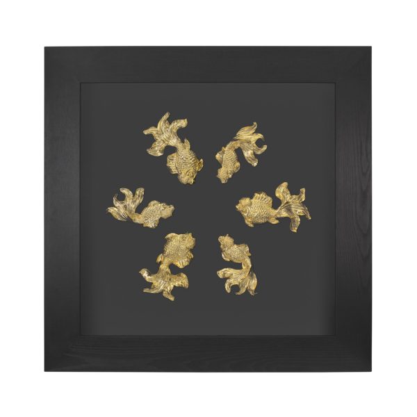 Картина "Золотые рыбки", цвет черный с золотом - купить оптом