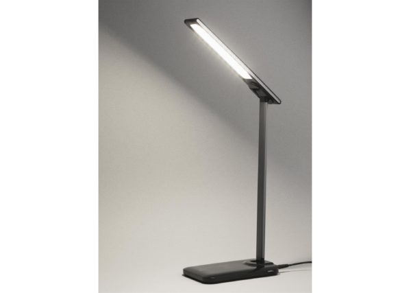 Лампа с беспроводным зарядным устройством "High Light", цвет черный - купить оптом