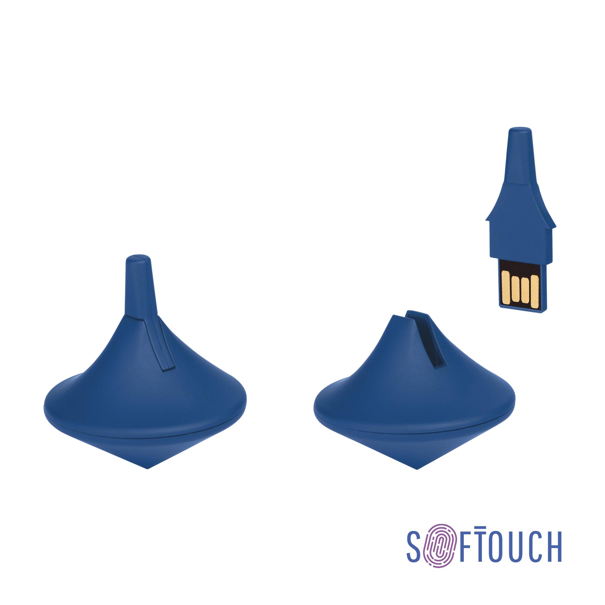 Флеш-карта-антистресс "Volchok", объем памяти 16GB, темно-синий, покрытие soft touch, цвет темно-синий