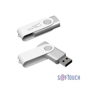 Флеш-карта "Vostok", объем памяти 16Gb, покрытие soft touch, цвет белый - купить оптом
