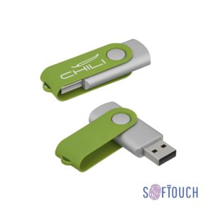 Флеш-карта "Vostok", объем памяти 16Gb, покрытие soft touch, цвет зеленое яблоко - купить оптом