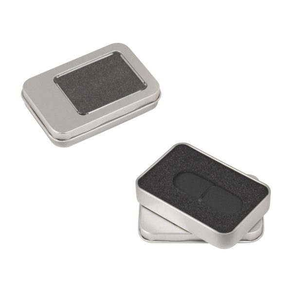 Флеш-карта "Камень" с покрытием soft grip в футляре, объем памяти 16GB, цвет черный - купить оптом