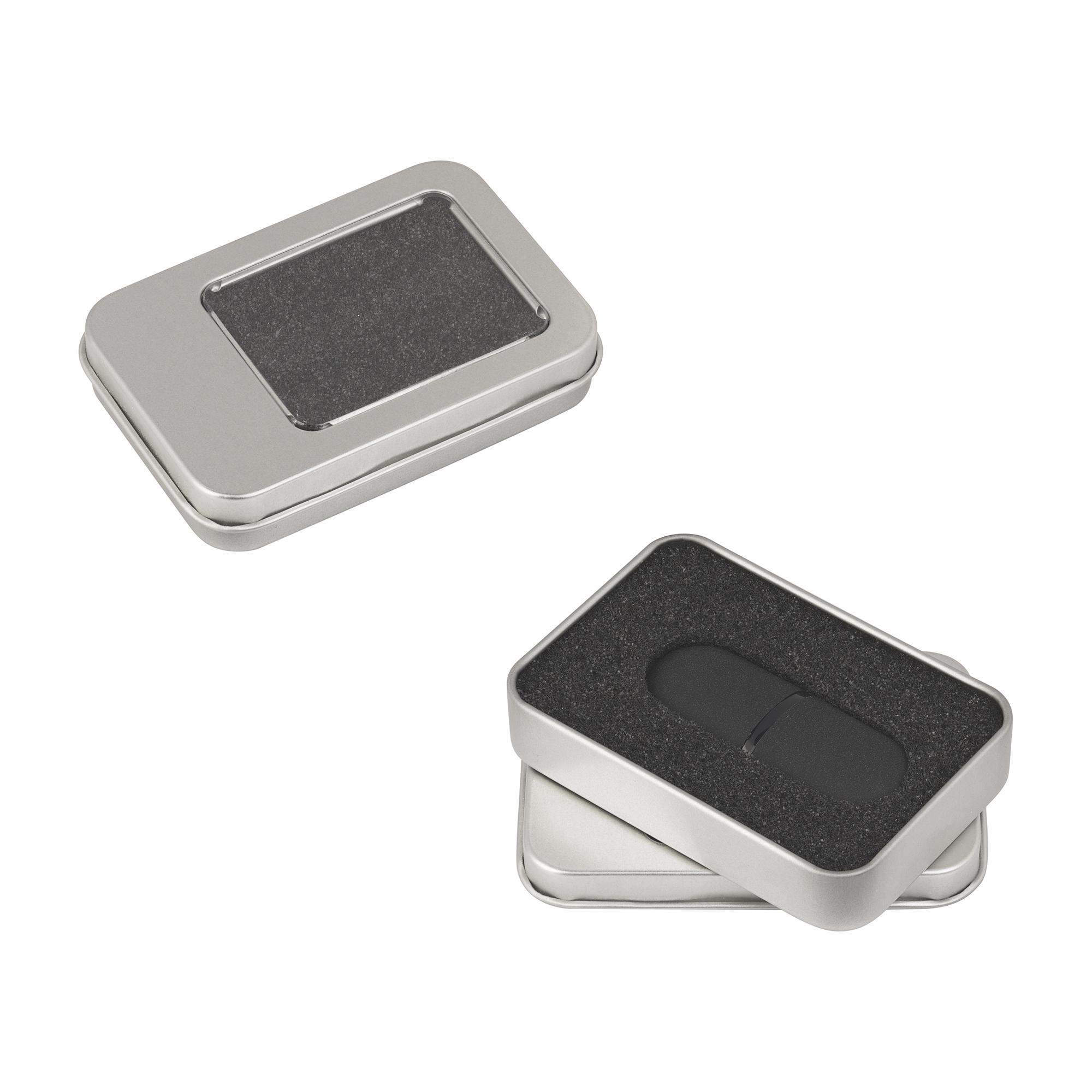 Флеш-карта "Камень" с покрытием soft grip в футляре, объем памяти 16GB, цвет черный, фото 1