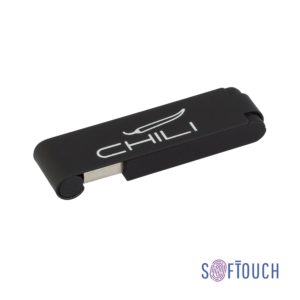 Флеш-карта "Case", объем памяти 16GB, покрытие soft touch, цвет черный - купить оптом
