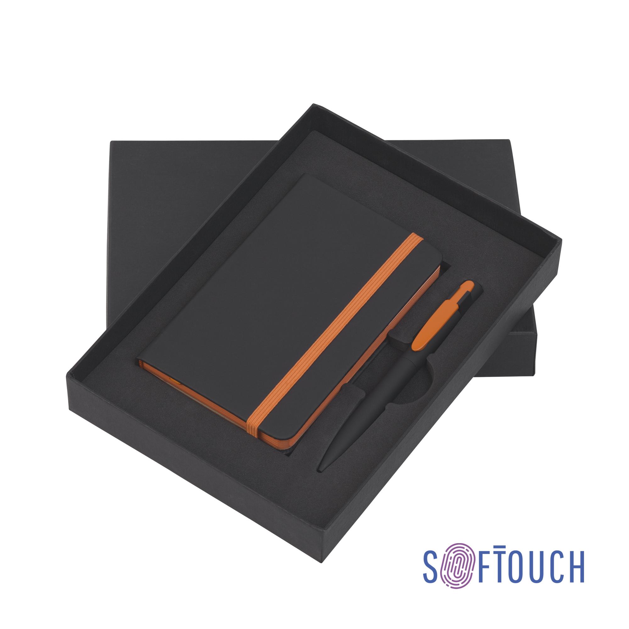 Набор подарочный "Таранто", покрытие soft touch#, цвет черный с оранжевым