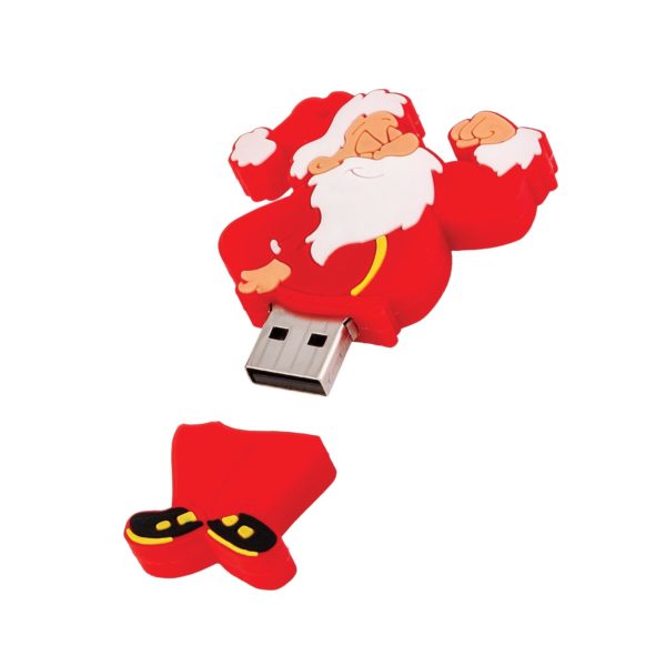 Флеш-карта "Дед Мороз" USB 8GB, цвет красный с белым - купить оптом