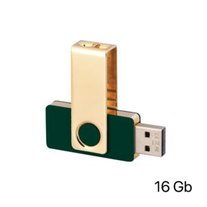 Флеш-карта TWISTA MGG, 16Гб, цвет темно-зеленый с золотом - купить оптом