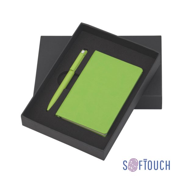 Набор подарочный "Лорен" с блокнотом А6, покрытие soft touch, цвет зеленое яблоко - купить оптом