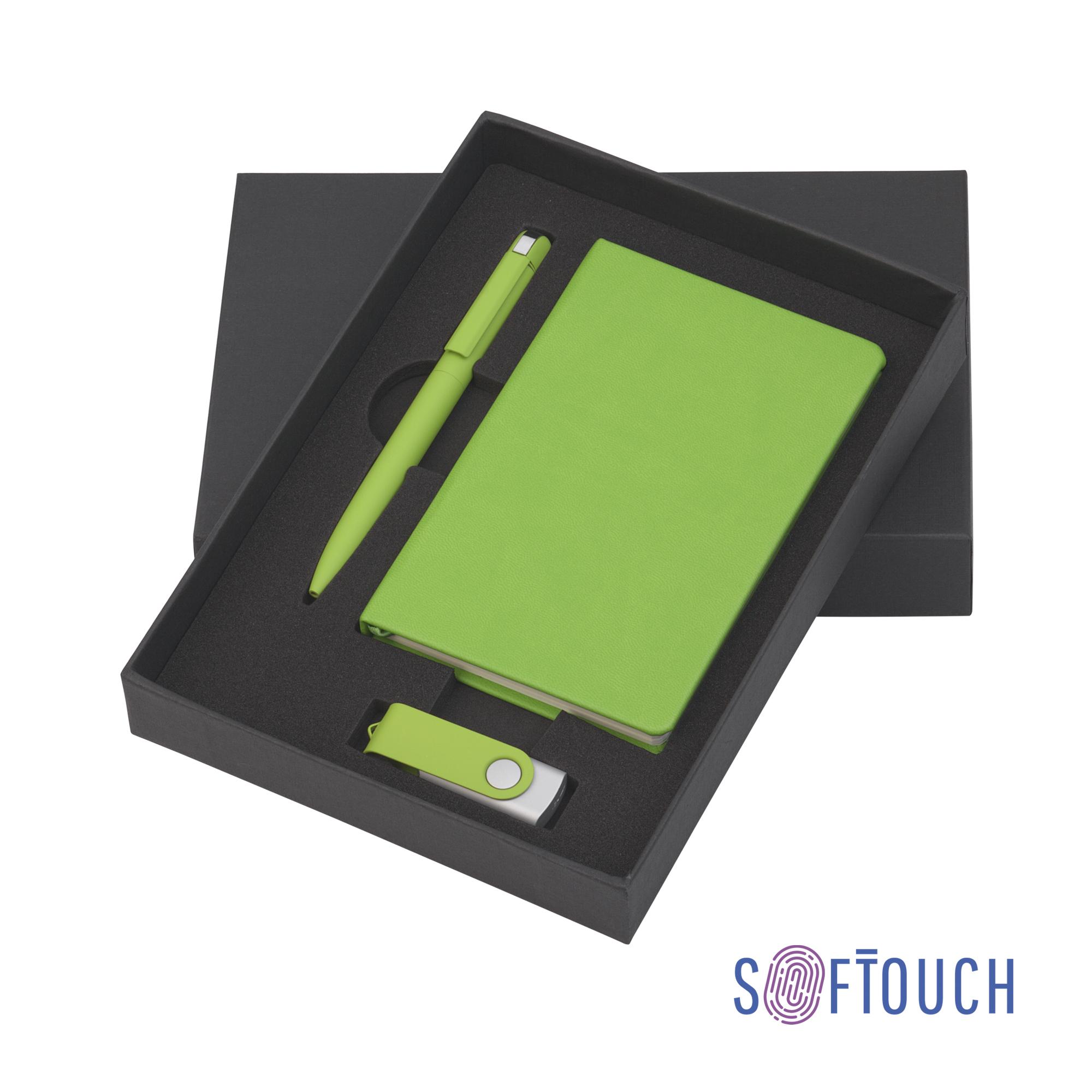 Набор подарочный "Лорен" с блокнотом А6, покрытие soft touch, цвет зеленое яблоко - купить оптом