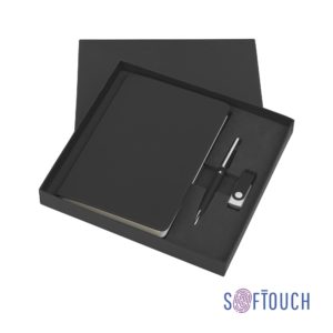 Подарочный набор "Бари", покрытие soft touch, цвет черный - купить оптом