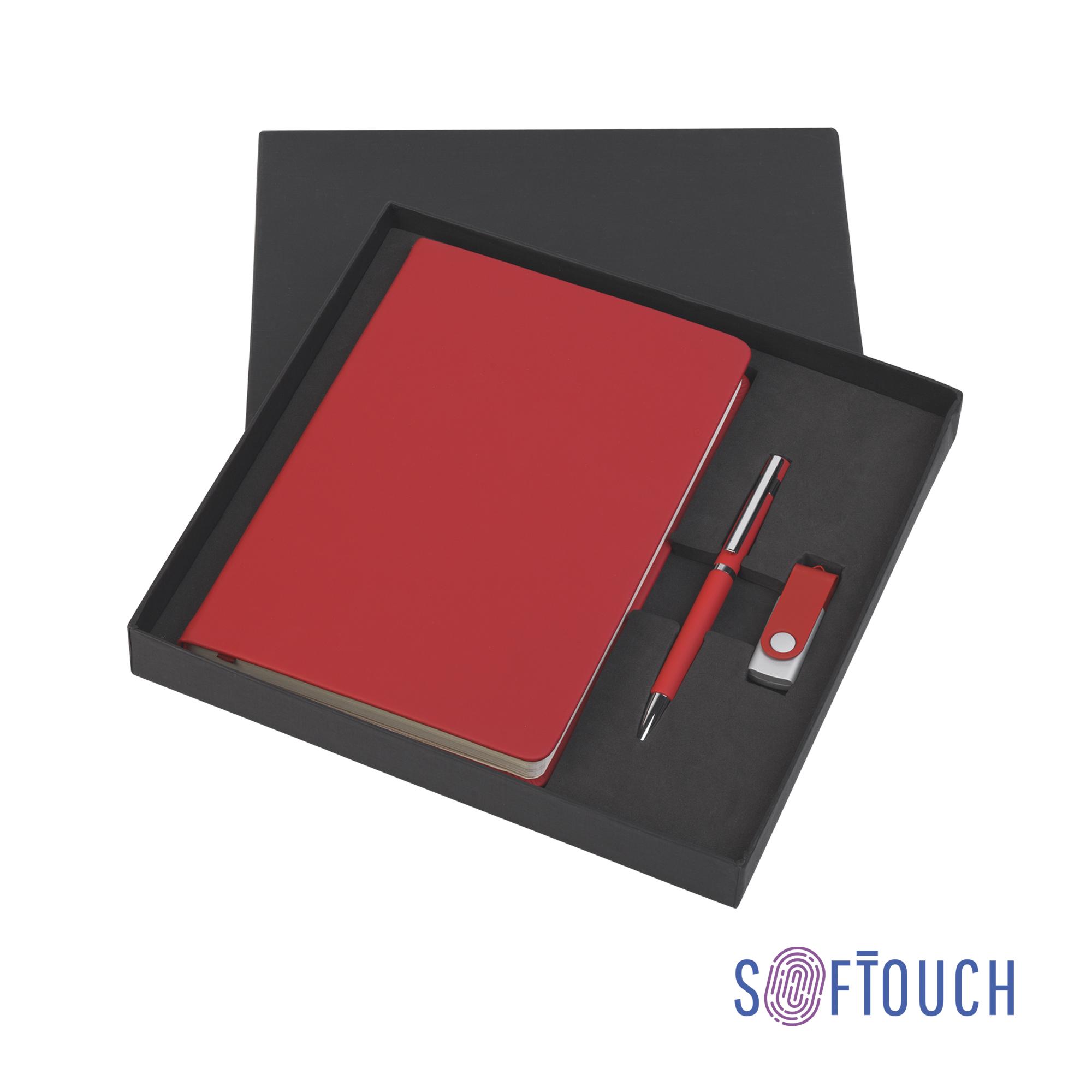 Подарочный набор "Бари", покрытие soft touch, цвет красный