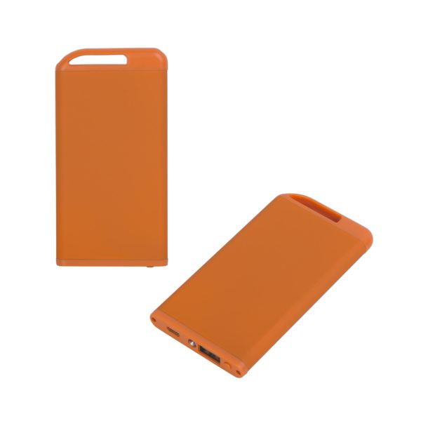 Зарядное устройство "Theta" с фонариком, 4000 mAh, покрытие soft touch, цвет оранжевый - купить оптом
