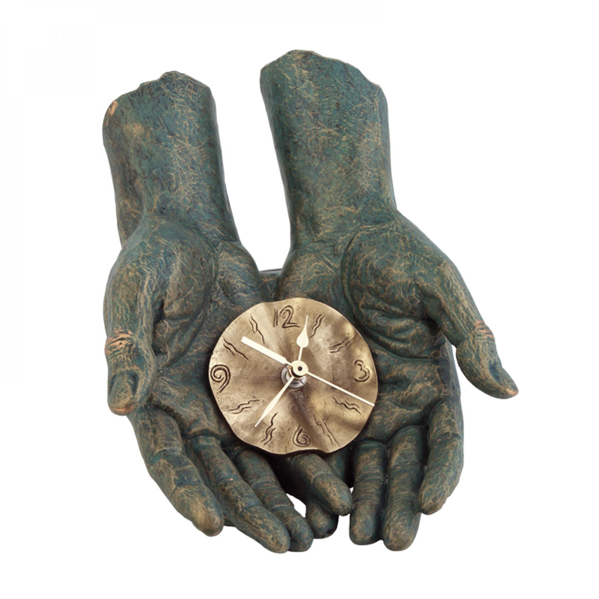 Скульптура "Время в твоих руках", цвет зеленый с золотом