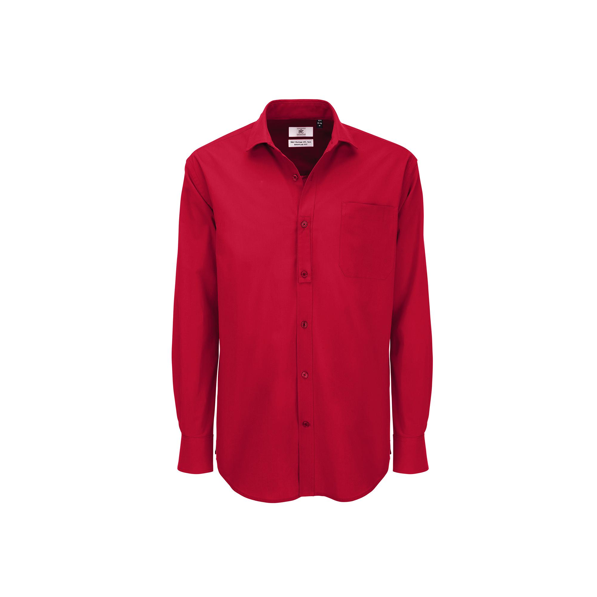 Рубашка мужская с длинным рукавом Heritage LSL/men, цвет темно-красный, фото 1