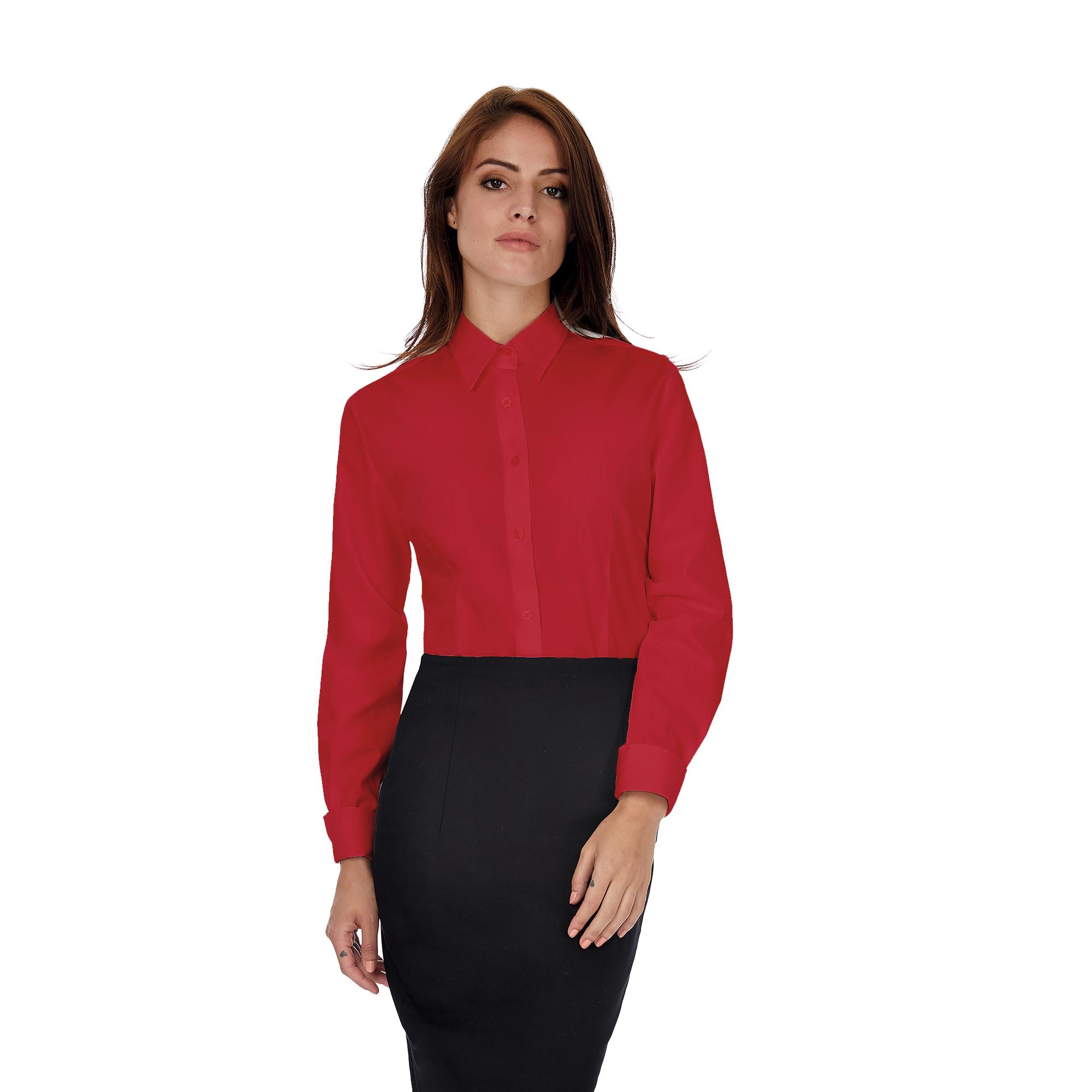 Рубашка женская с длинным рукавом Heritage LSL/women, цвет темно-красный