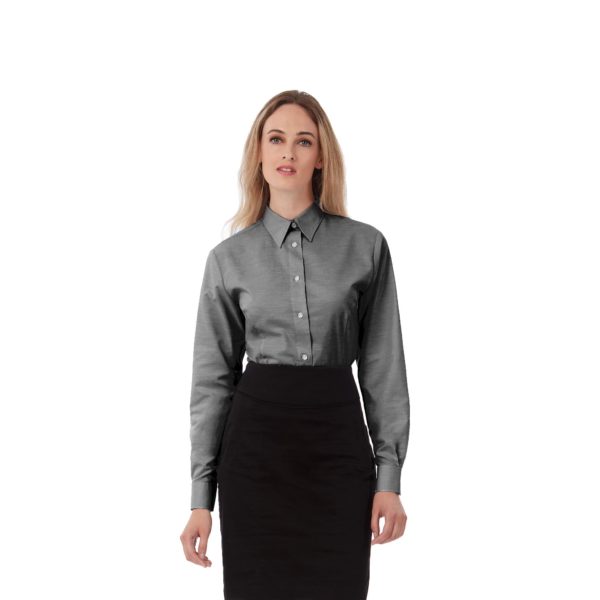 Рубашка женская с длинным рукавом Oxford LSL/women, цвет серый - купить оптом