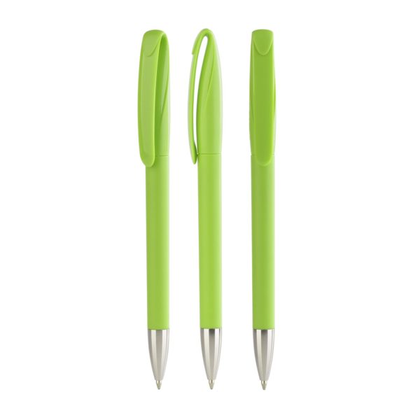Ручка шариковая BOA SOFTTOUCH M, покрытие soft touch, цвет зеленое яблоко - купить оптом