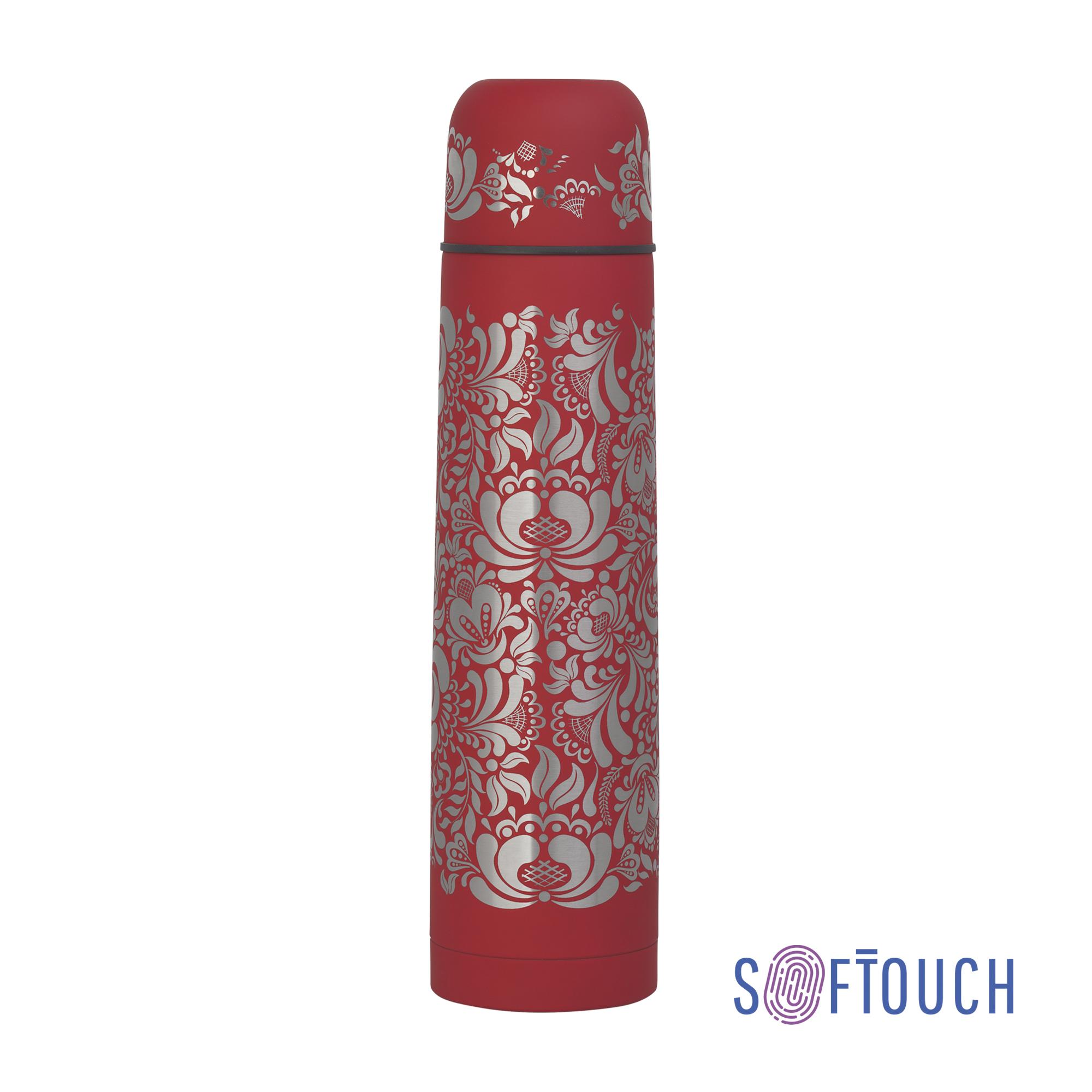 Термос "Родос" с покрытием soft touch 1 л., цвет красный