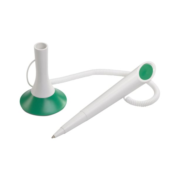 Ручка шариковая MEMO LEVISTOR CORD, цвет белый с зеленым - купить оптом