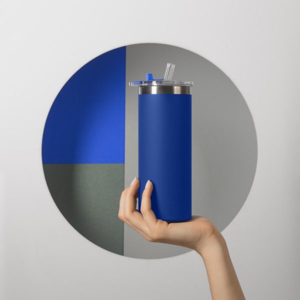 Термостакан "Хилтон" 480 мл, покрытие soft touch, цвет синий - купить оптом