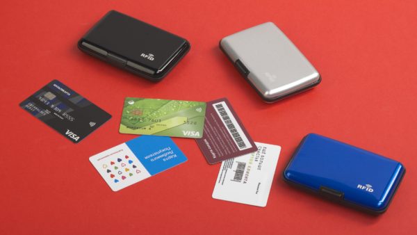 Футляр "Trust" для банковских карт и визиток с RFID - защитой, цвет черный - купить оптом
