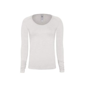 Футболка женская с длинным рукавом Pink Slub/women, цвет стильный белый - купить оптом