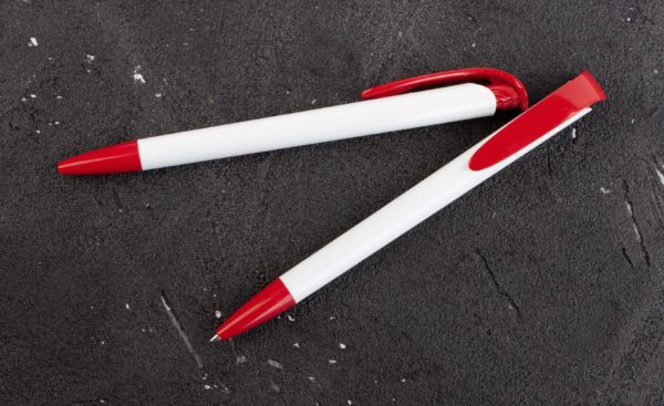 Ручка шариковая JONA, цвет белый с красным - купить оптом