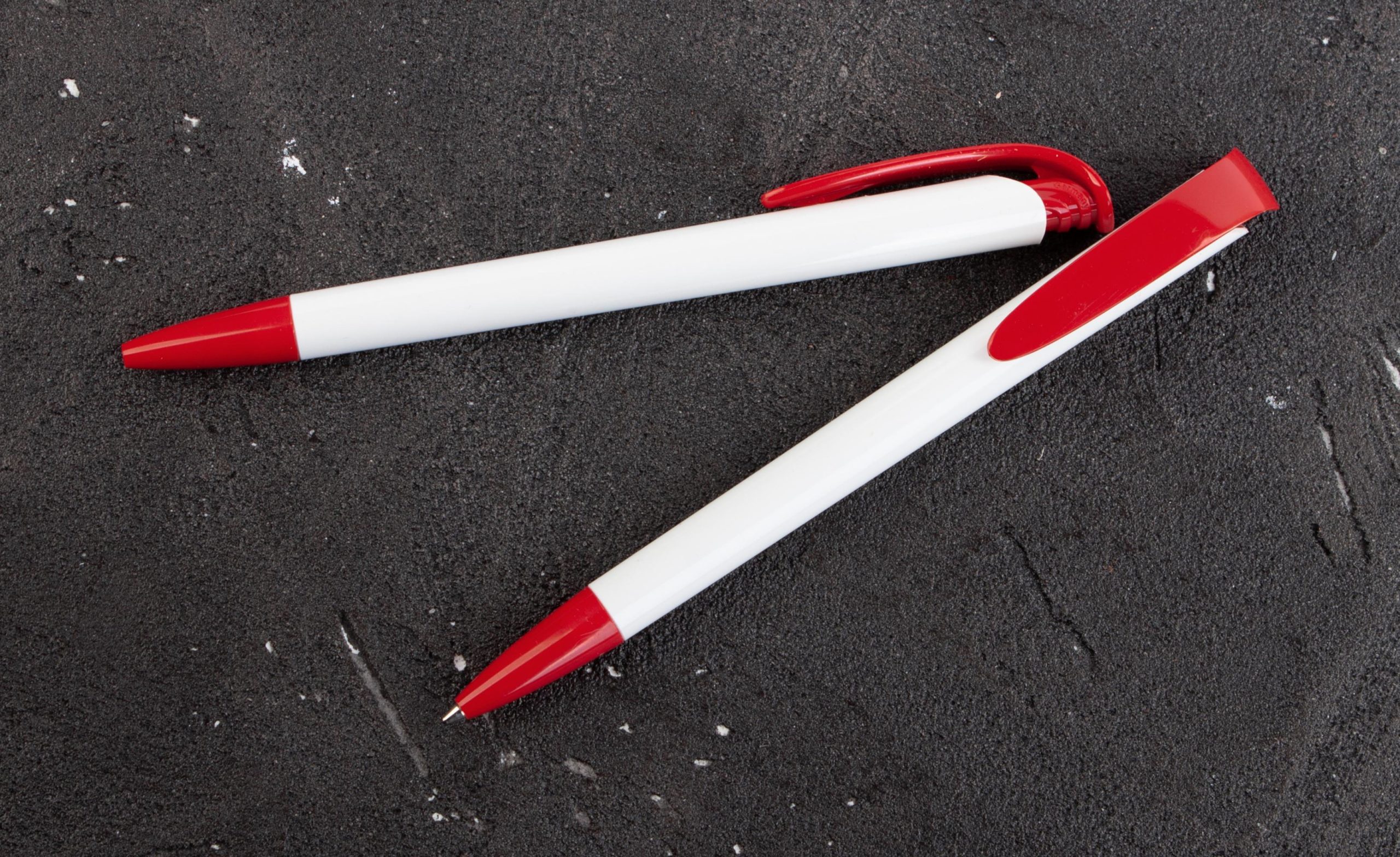 Ручка шариковая JONA, цвет белый с красным, фото 1