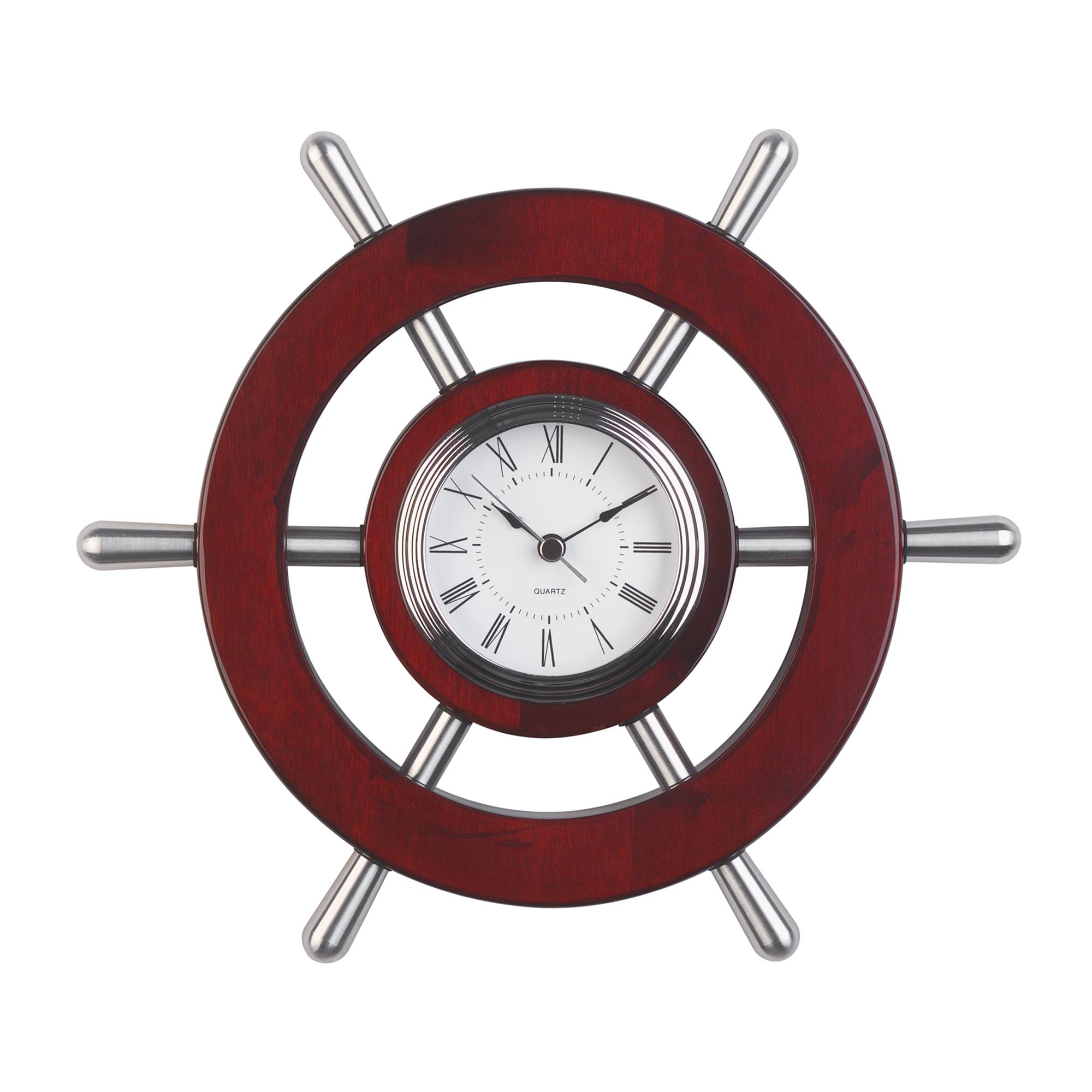 Настенные часы "Штурвал", цвет коричневый