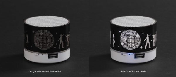 Bluetooth колонка "Party" с подсветкой логотипа, цвет черный - купить оптом