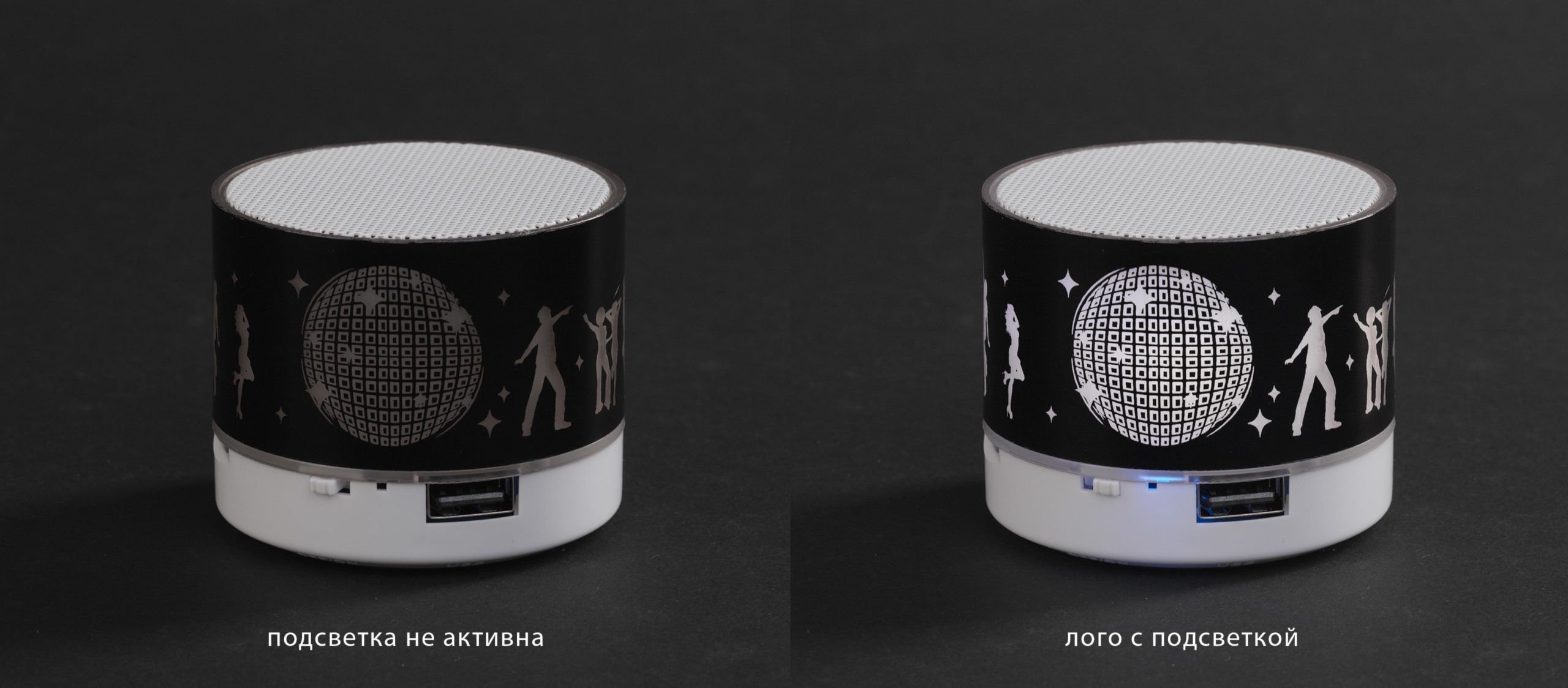 Bluetooth колонка "Party" с подсветкой логотипа, цвет черный, фото 2