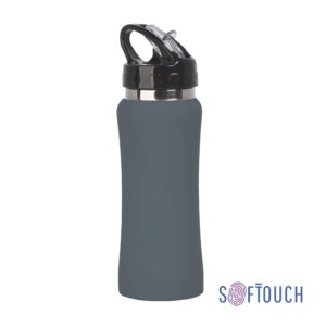 Бутылка для воды "Индиана" 600 мл, покрытие soft touch, цвет серый - купить оптом