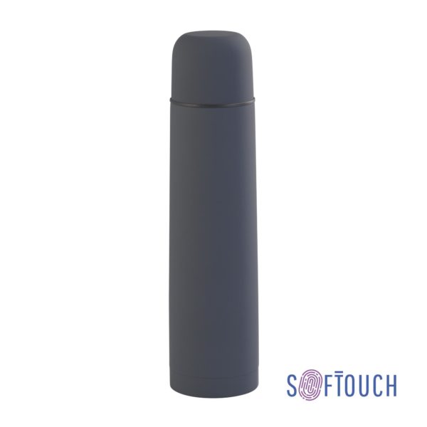 Термос "Родос" 1 литр, покрытие soft touch, цвет серый - купить оптом