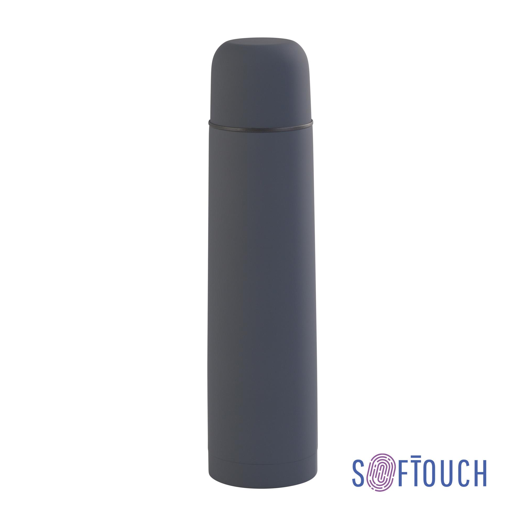 Термос "Родос" 1 литр, покрытие soft touch, цвет серый