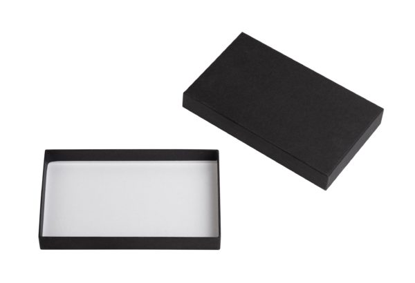 Подарочная коробка без ложемента (крышка-дно, 20 х 2,7 х 12,2 см), цвет черный - купить оптом