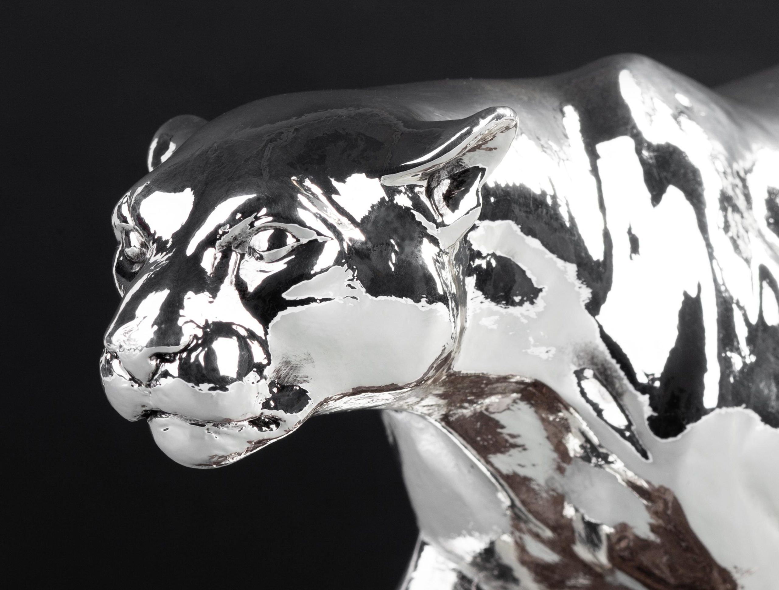 Скульптура "Пантера", цвет серебристый, фото 1