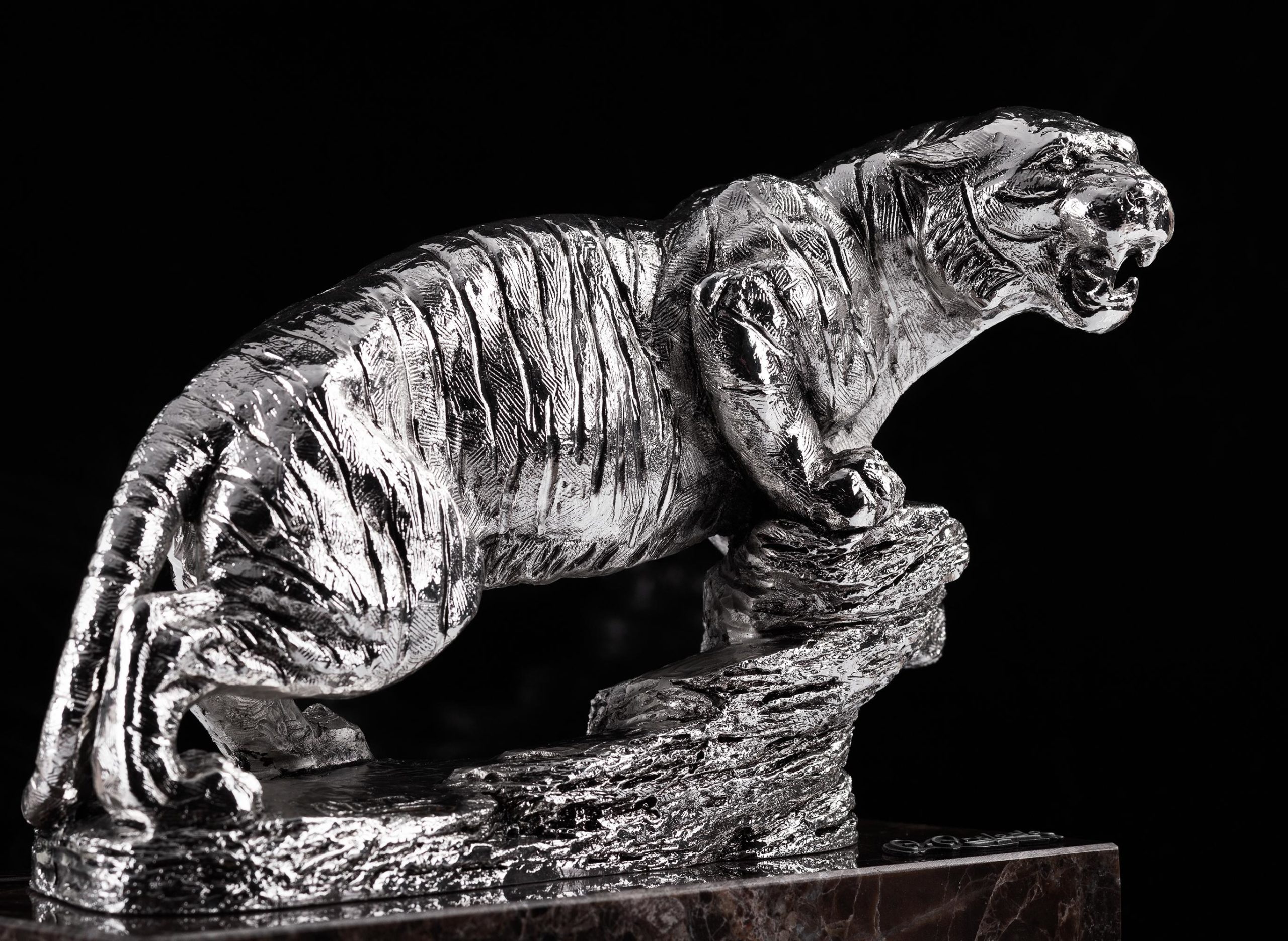 Скульптура "Тигр", цвет серебристый, фото 2
