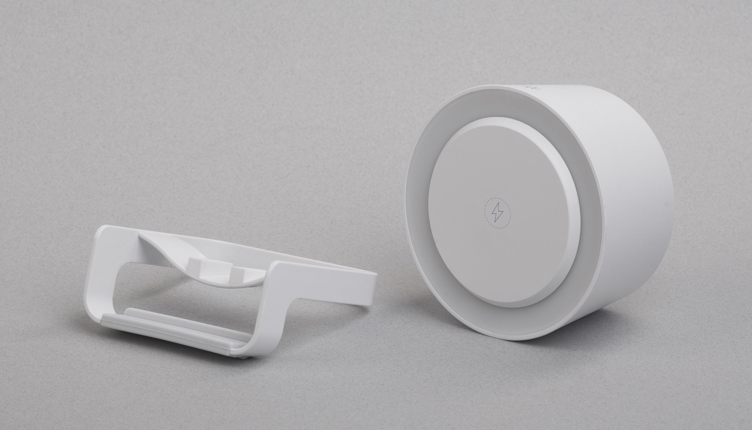 Bluetooth колонка-подставка "Smart Sound" с беспроводным (10W) зарядным устройством и лампой, цвет белый, фото 6