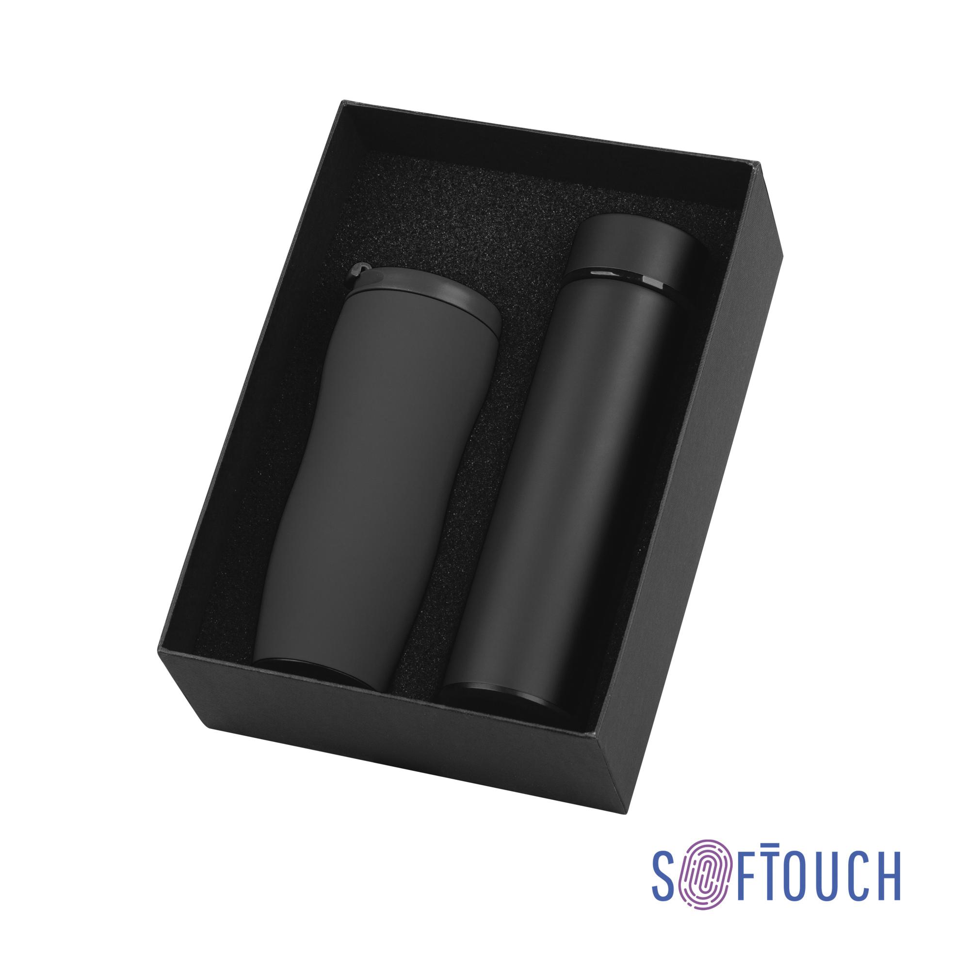 Набор подарочный "Дуэт", покрытие soft touch, цвет черный