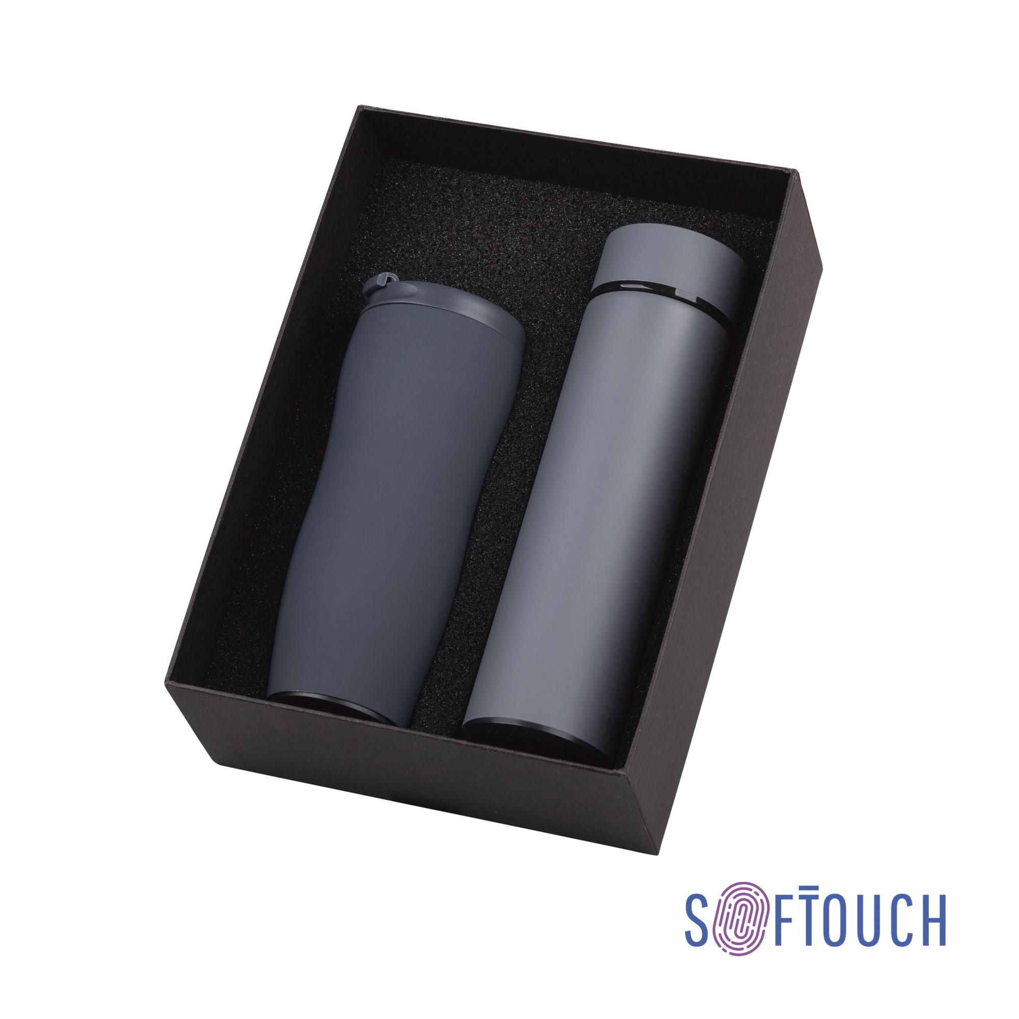 Набор подарочный "Дуэт", покрытие soft touch, цвет черный - купить оптом