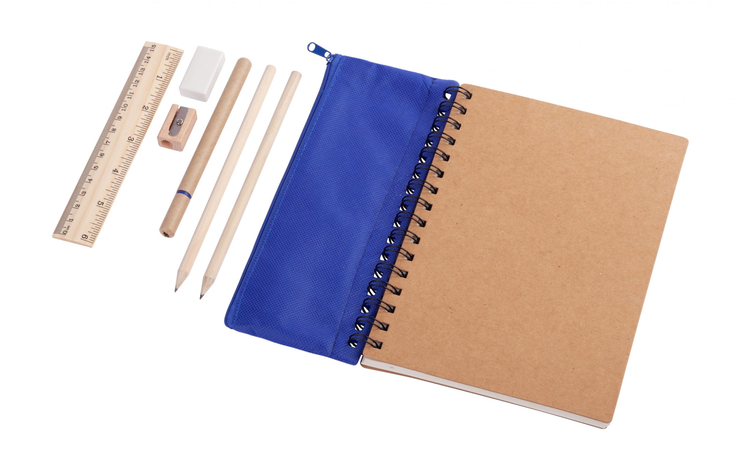 Блокнот "Full kit" с пеналом и канцелярскими принадлежностями, цвет синий, фото 2