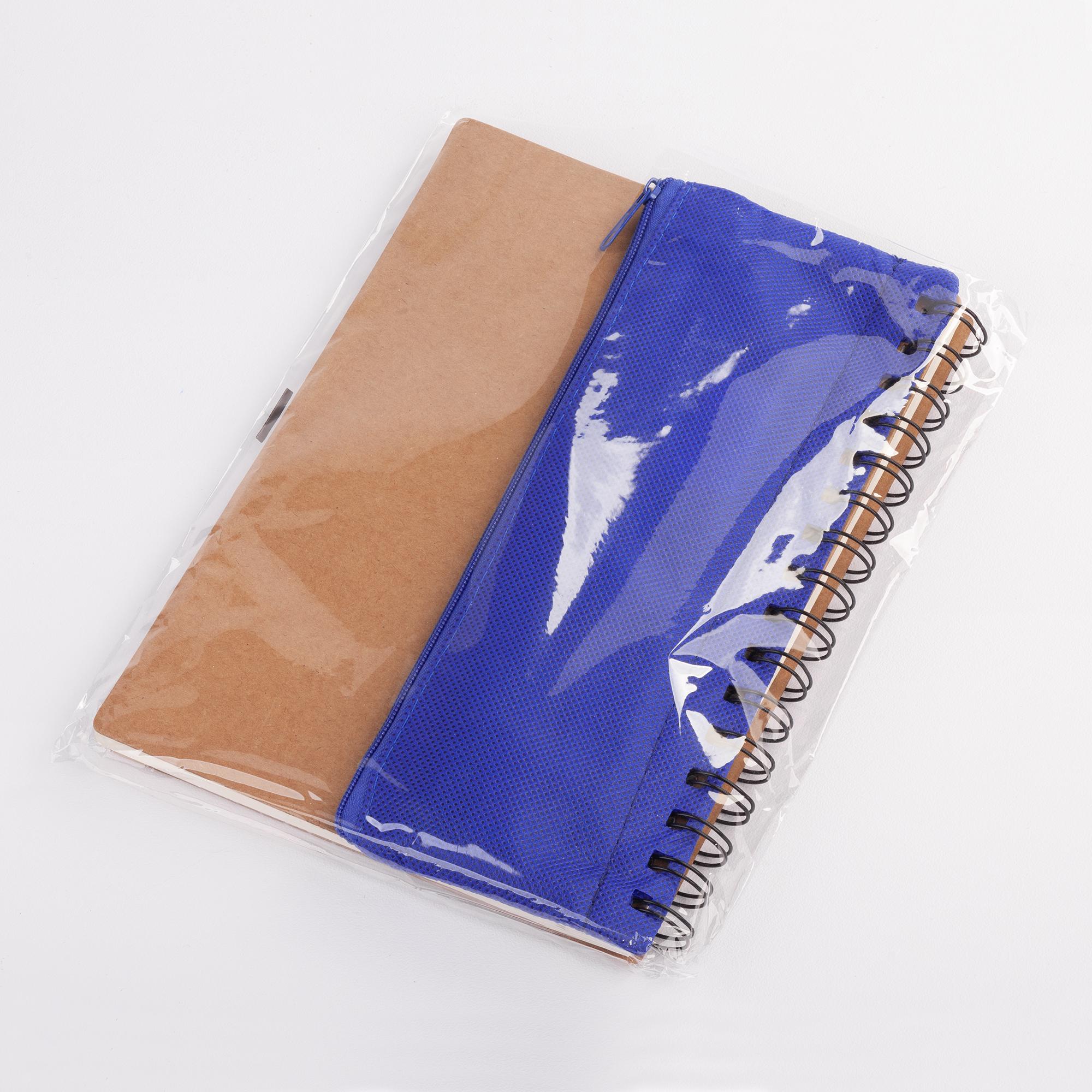Блокнот "Full kit" с пеналом и канцелярскими принадлежностями, цвет синий, фото 4