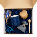Коробка Grande, крафт с синим наполнением, фото 4