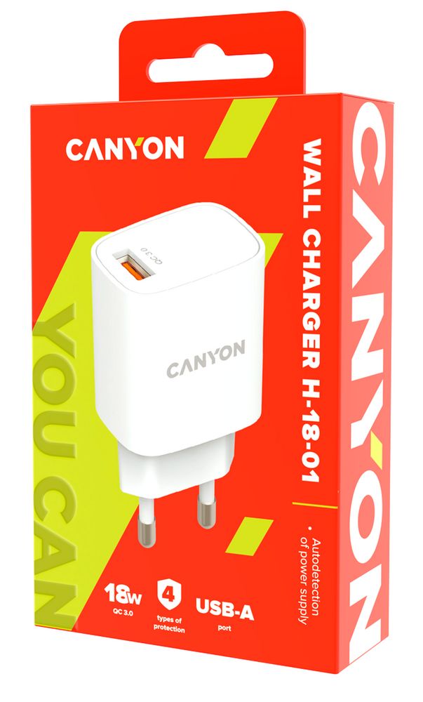 Сетевое зарядное устройство Canyon Quick Charge - купить оптом