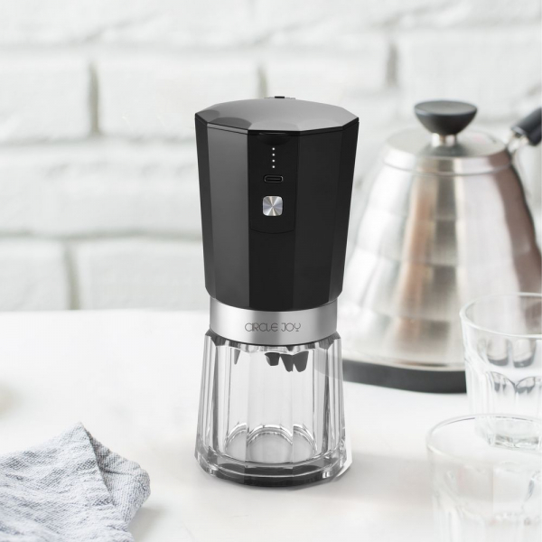 Портативная кофемолка Electric Coffee Grinder, черная с серебристым - купить оптом