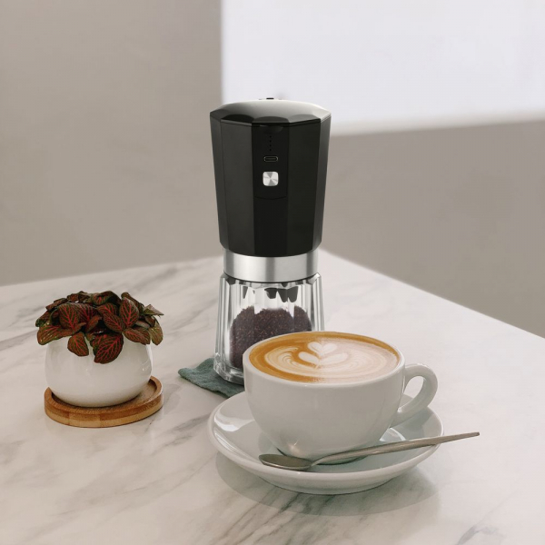 Портативная кофемолка Electric Coffee Grinder, черная с серебристым - купить оптом