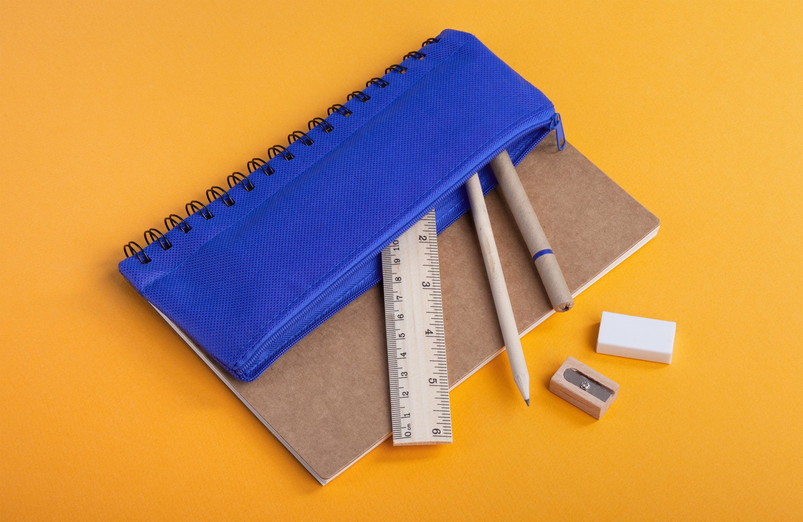 Блокнот "Full kit" с пеналом и канцелярскими принадлежностями, цвет синий, фото 1